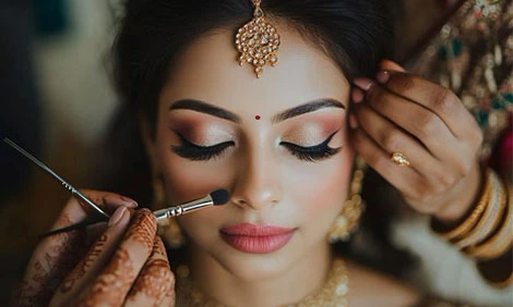 Bridal makeup session at Avya Beauty Parlour Mannarkkad